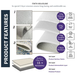 Conceptum Wookece1290 Alfombra 40 x 60 cm Gris, Marrón, Blanco y Negro